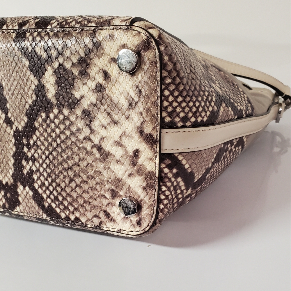 Michael Kors Dottie Python Leather Large Bucket Purse - Picture 9 of 11